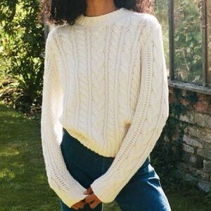 Doen Cartwright Cable Knit Sweater - Cream, size XS. In excellent condition.